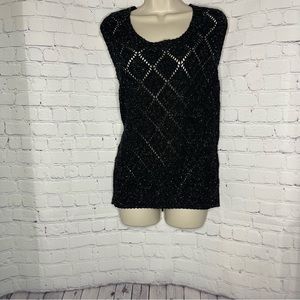 Tribal - Black Diamond Patter Knit Sweater Vest SZ XL
